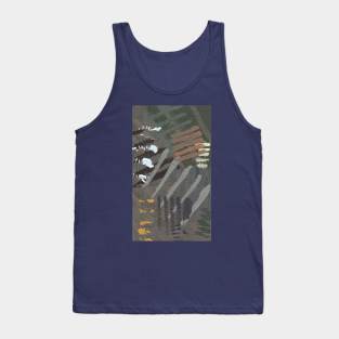 "Desire of Disgust in Retrospect" - Dark Abstract Painting Textured Artwork With Circles and Lines Tank Top